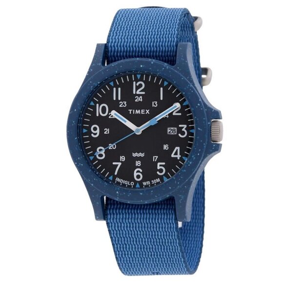 NWT Authentic Timex Reclaim Ocean Quartz Black Dial Men's Watch - Picture 1 of 3